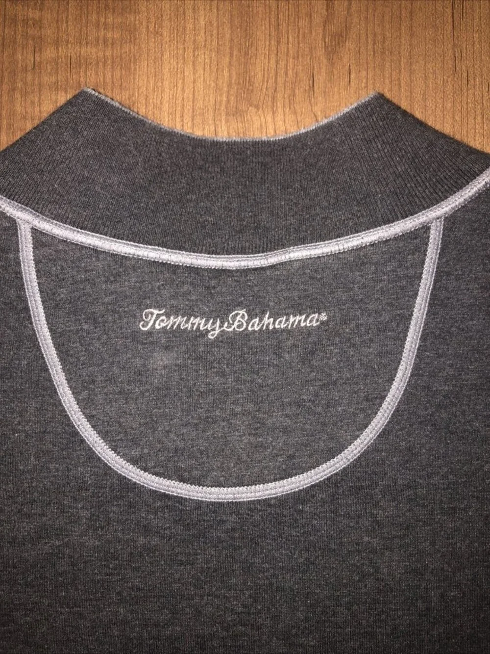 Tommy Bahama Black Gray Half Zip Sweater Pullover Men's Size Medium Reversible